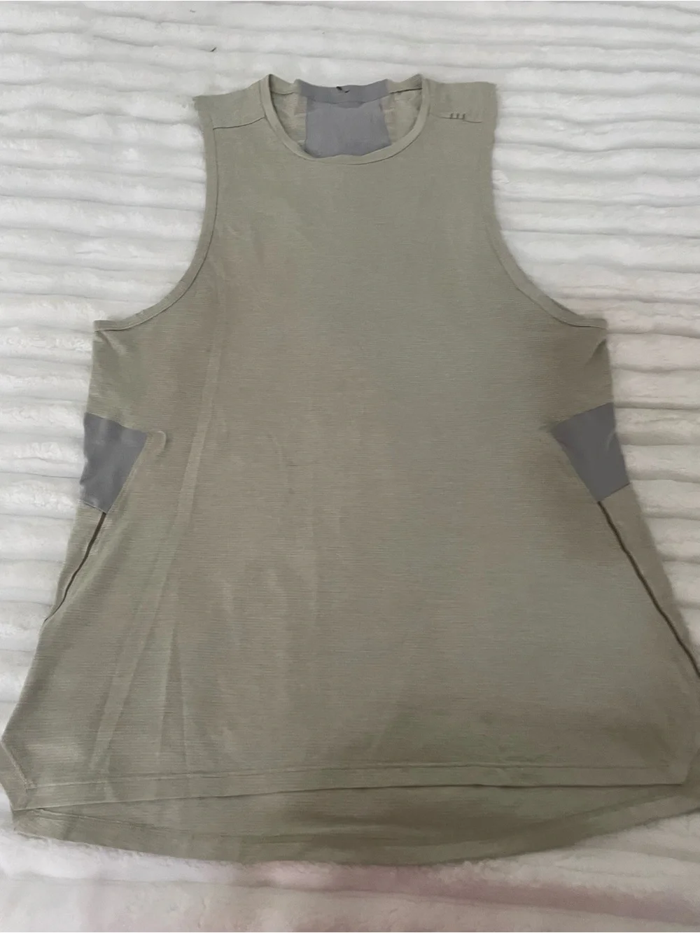 Lululemon Men's Performance Tank Top in Light Beige and Gray
